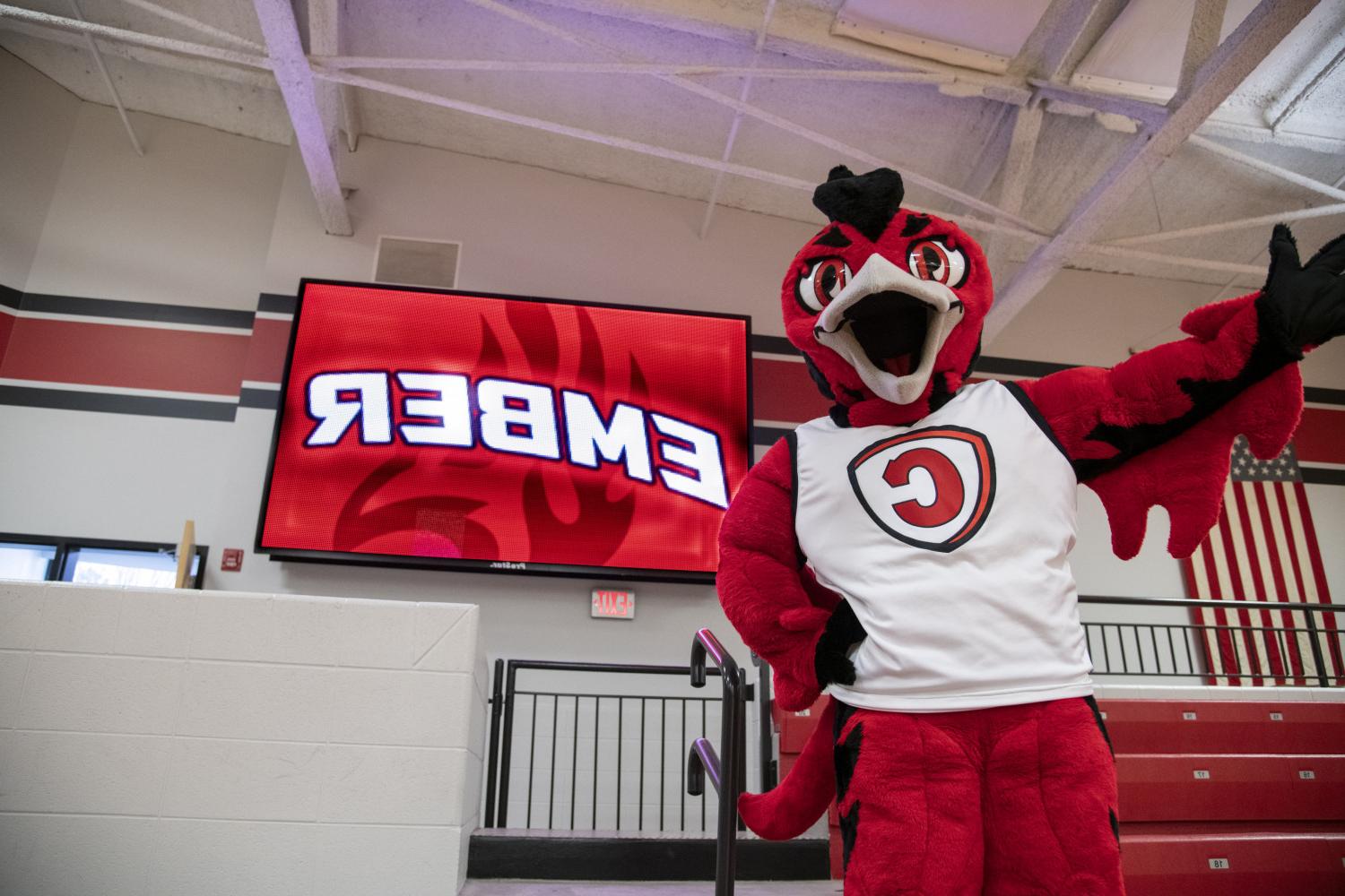 Ember is the College's new mascot.