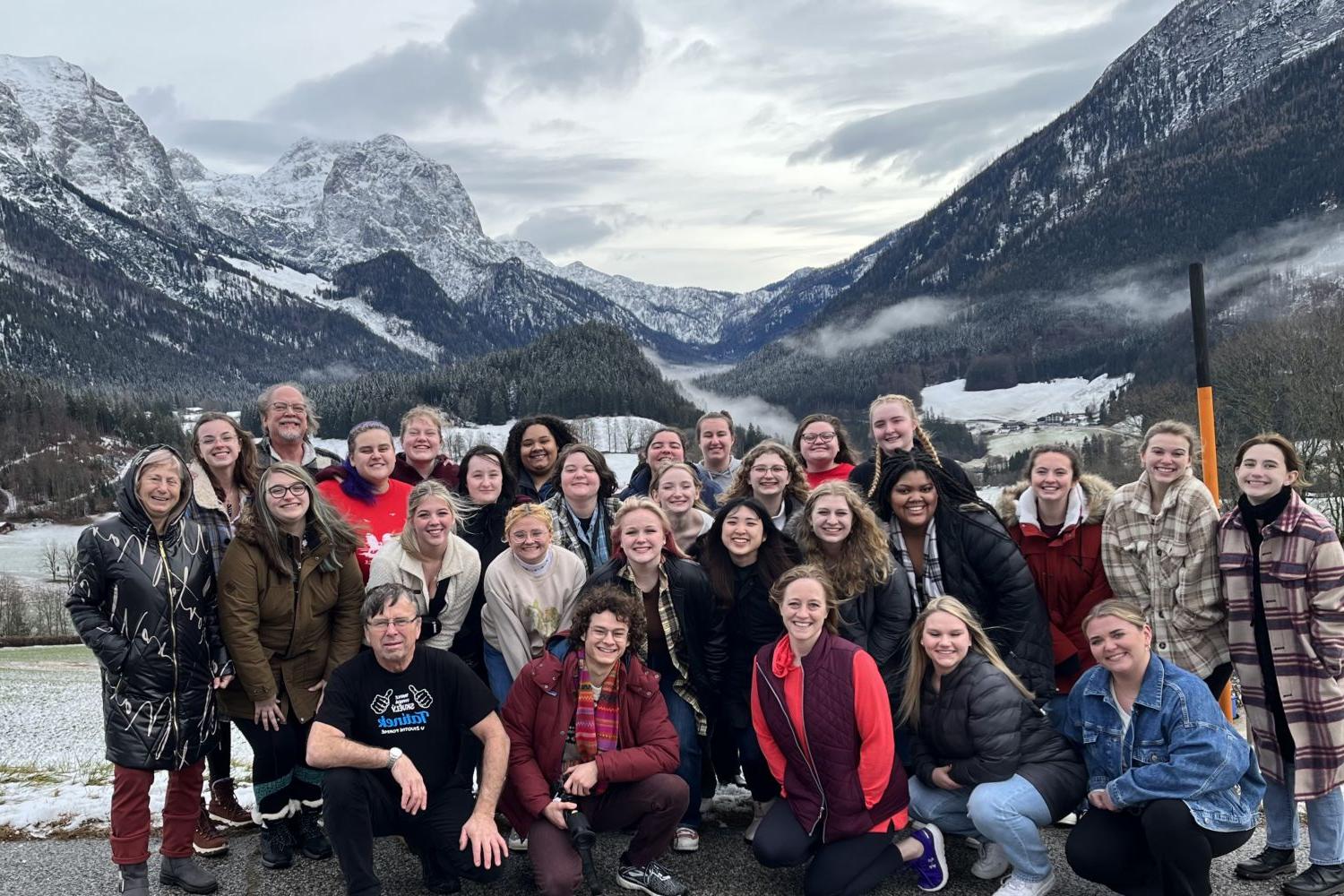 A group photo with students and faculty on the 2023 Central Europe Choir Traditions study tour.